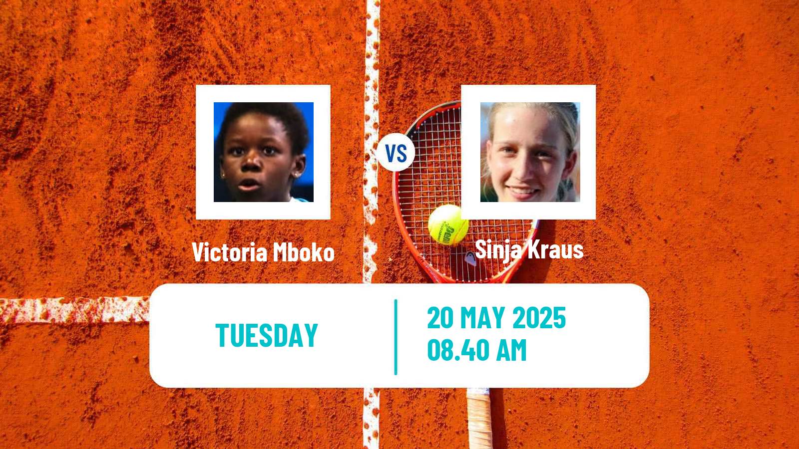 Tennis WTA Roland Garros Victoria Mboko - Sinja Kraus