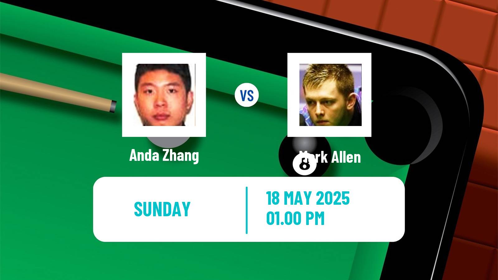 Snooker Helsinki International Cup Anda Zhang - Mark Allen