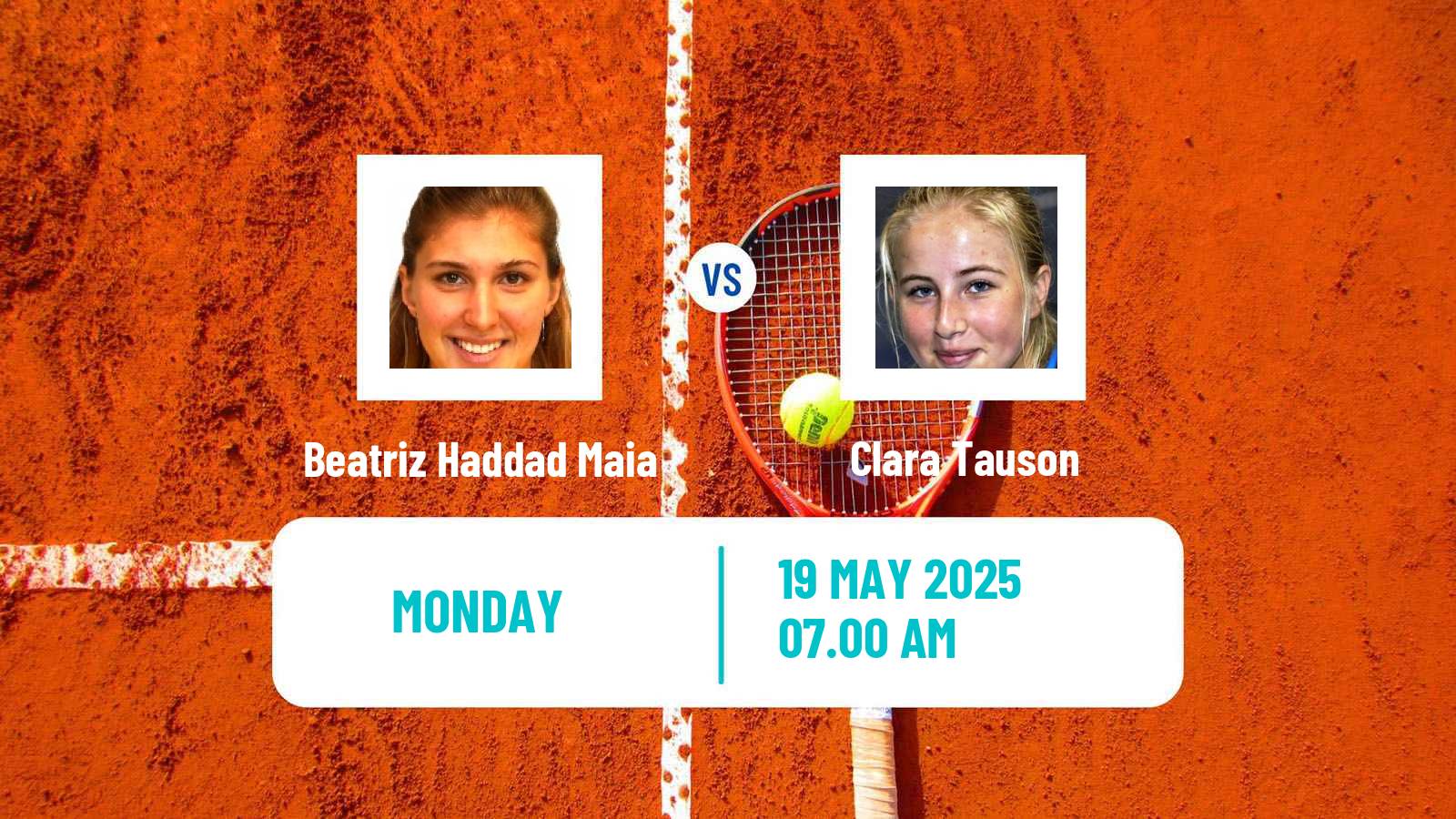 Tennis WTA Strasbourg Beatriz Haddad Maia - Clara Tauson