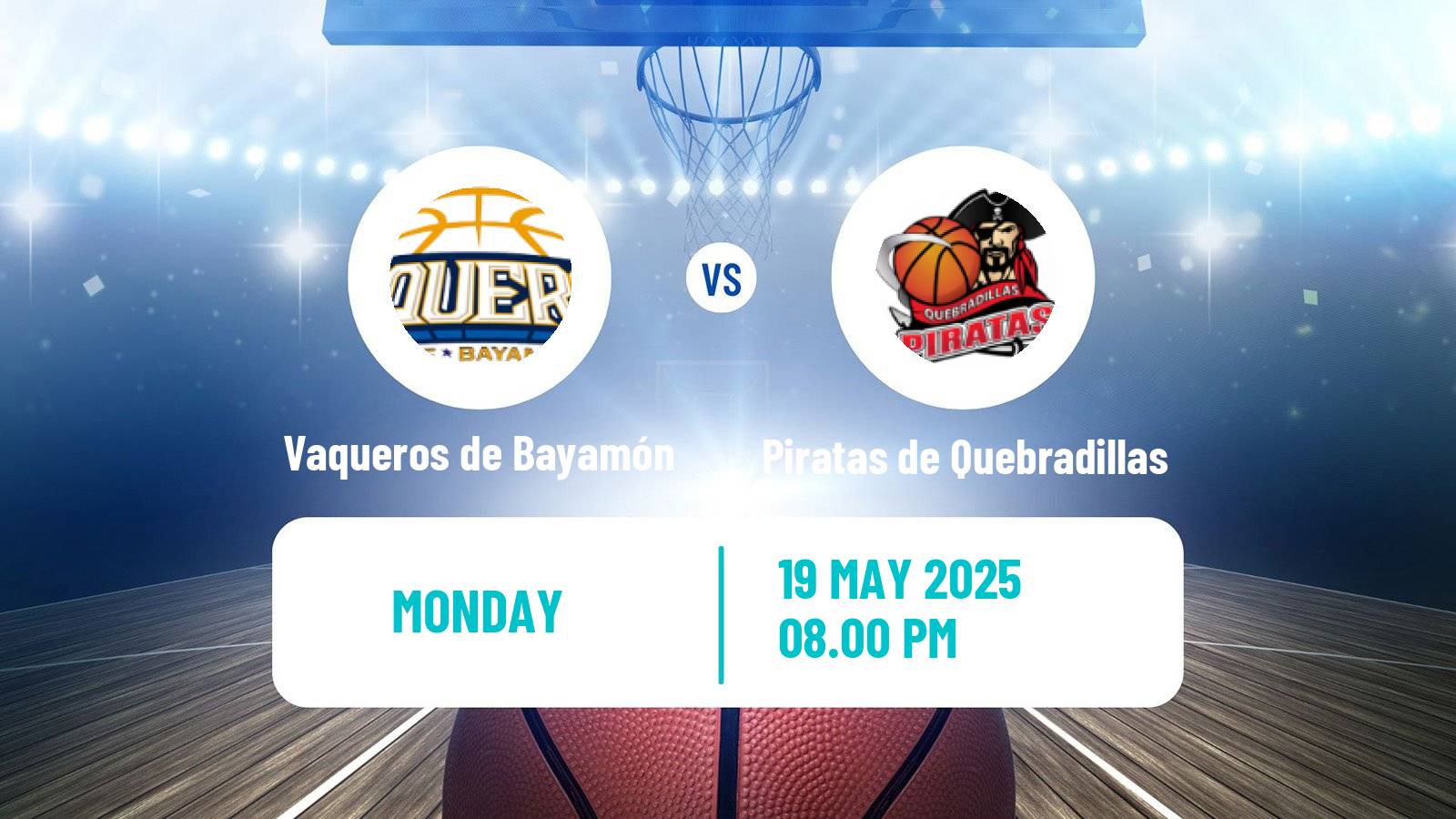 Basketball Puerto Rican BSN Vaqueros de Bayamón - Piratas de Quebradillas