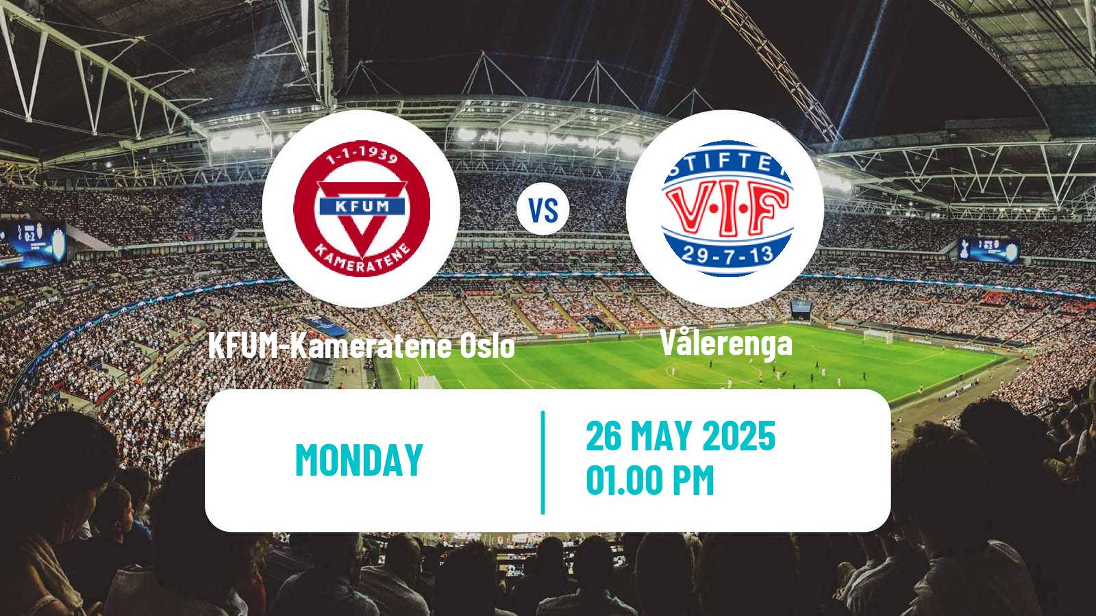 Soccer Norwegian Eliteserien KFUM-Kameratene Oslo - Vålerenga