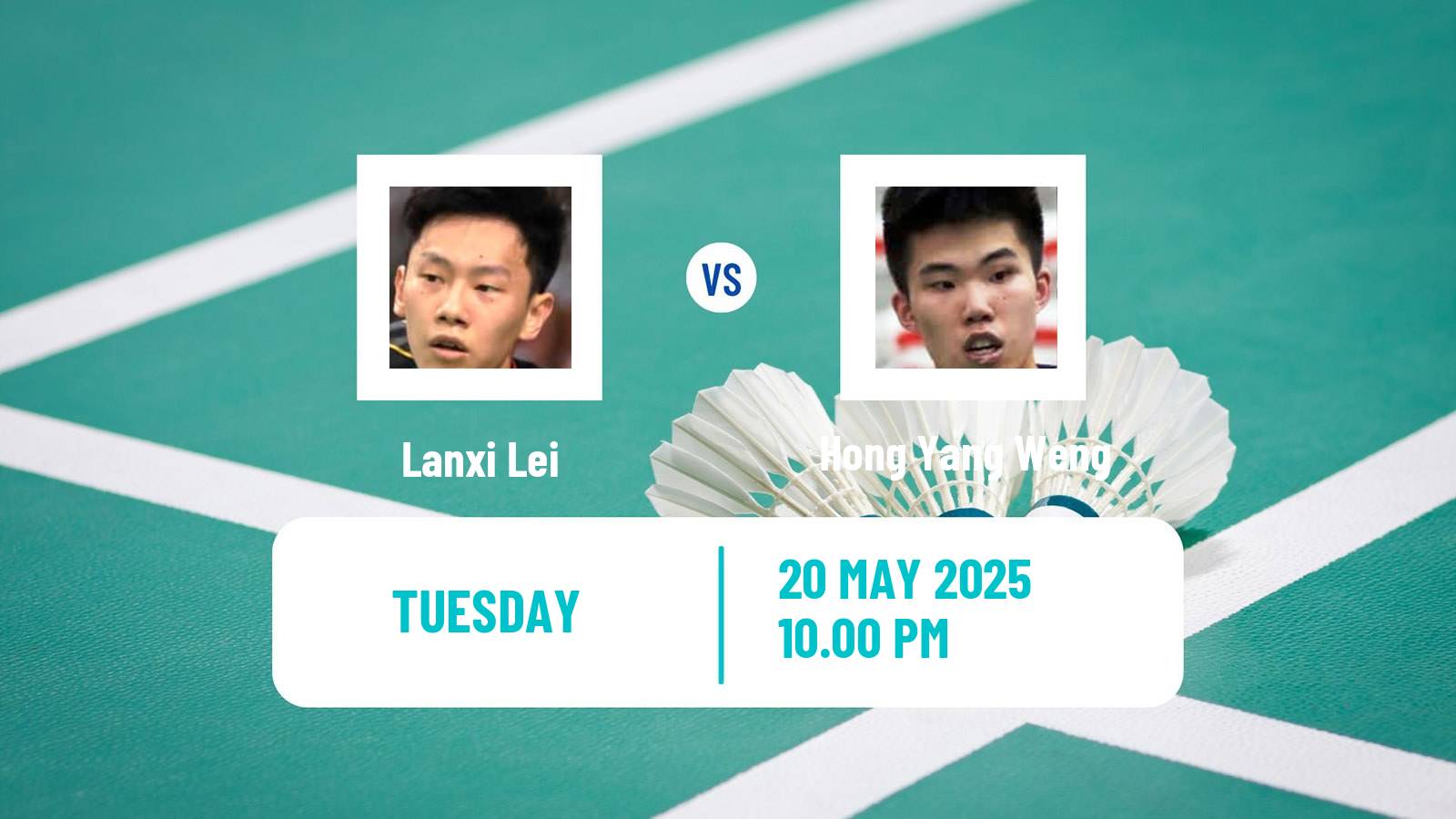Badminton BWF World Tour Malaysia Masters Men Lanxi Lei - Hong Yang Weng