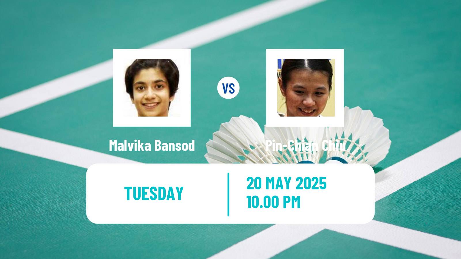 Badminton BWF World Tour Malaysia Masters Women Malvika Bansod - Pin-Chian Chiu