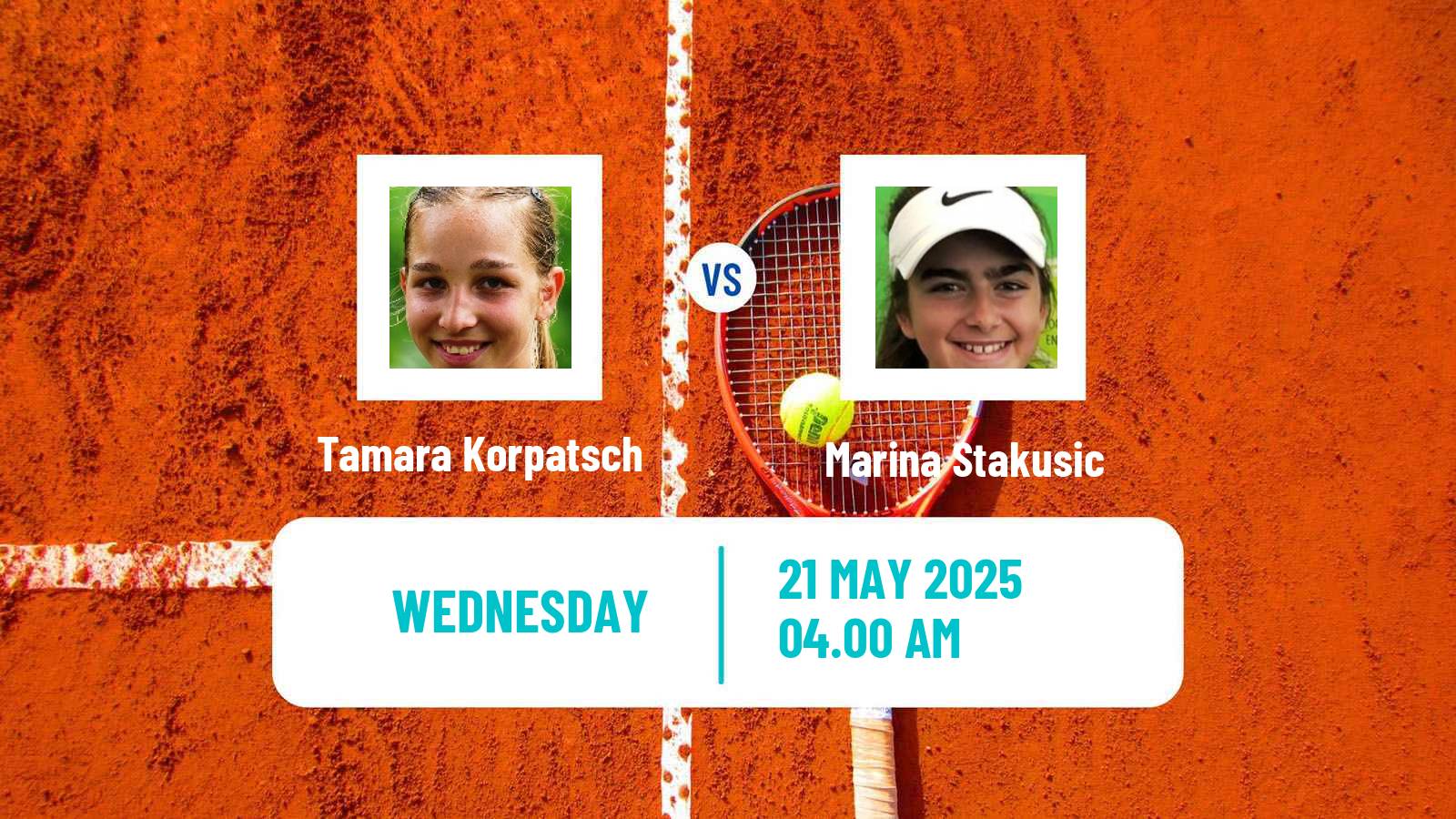 Tennis WTA Roland Garros Tamara Korpatsch - Marina Stakusic