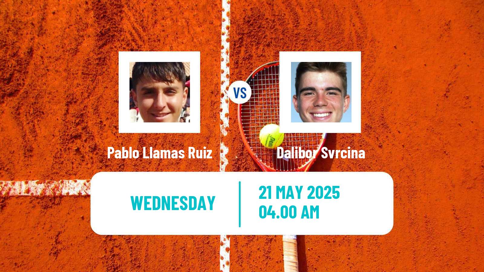 Tennis ATP Roland Garros Pablo Llamas Ruiz - Dalibor Svrcina