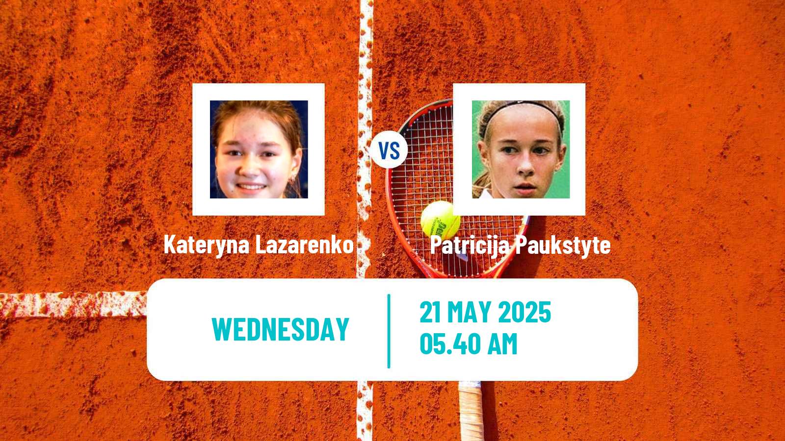 Tennis ITF W15 Monastir 20 Women Kateryna Lazarenko - Patricija Paukstyte