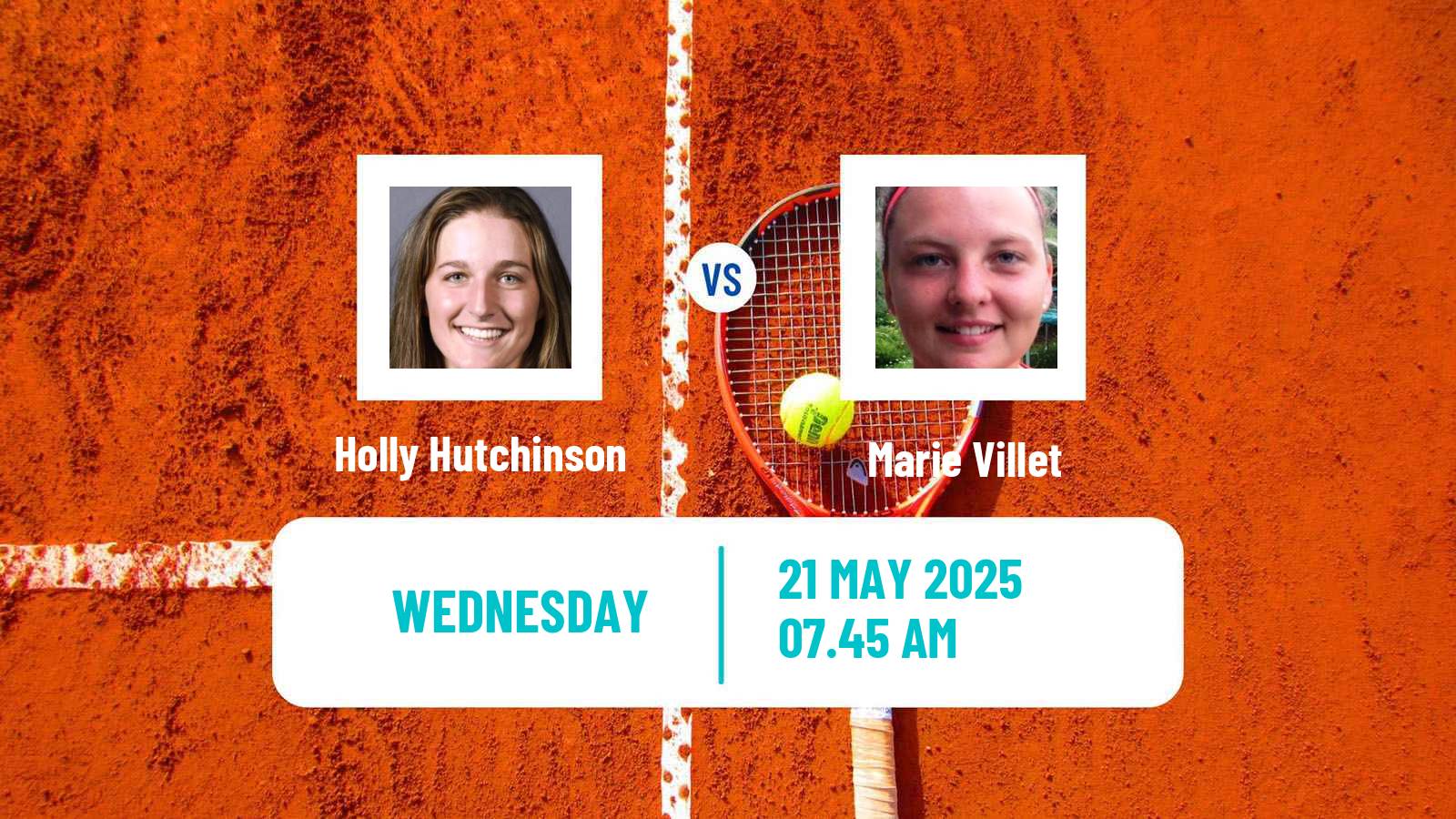 Tennis ITF W15 Monastir 20 Women Holly Hutchinson - Marie Villet