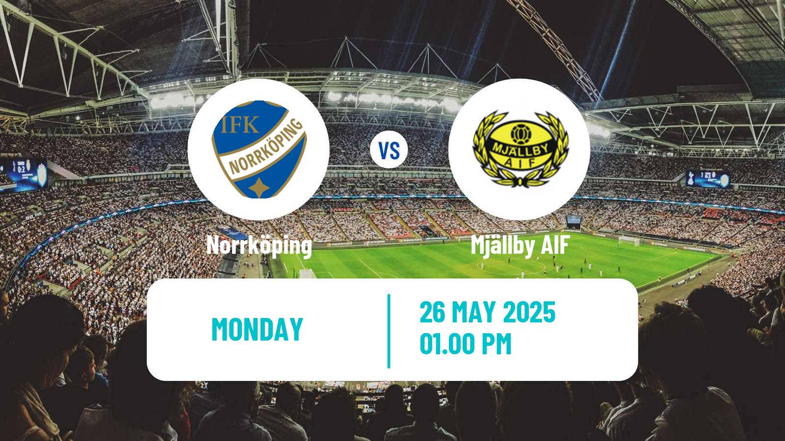 Soccer Swedish Allsvenskan Norrköping - Mjällby