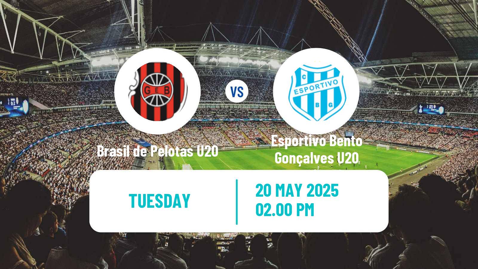 Soccer Brazilian Gaucho U20 Brasil de Pelotas U20 - Esportivo Bento Gonçalves U20