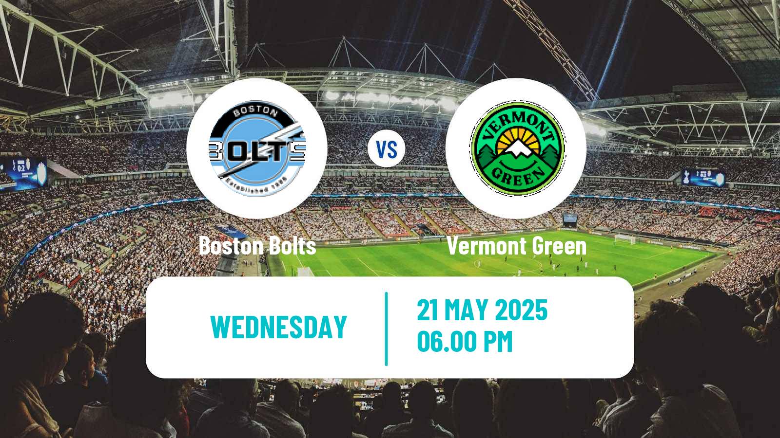 Soccer USL League Two Boston Bolts - Vermont Green