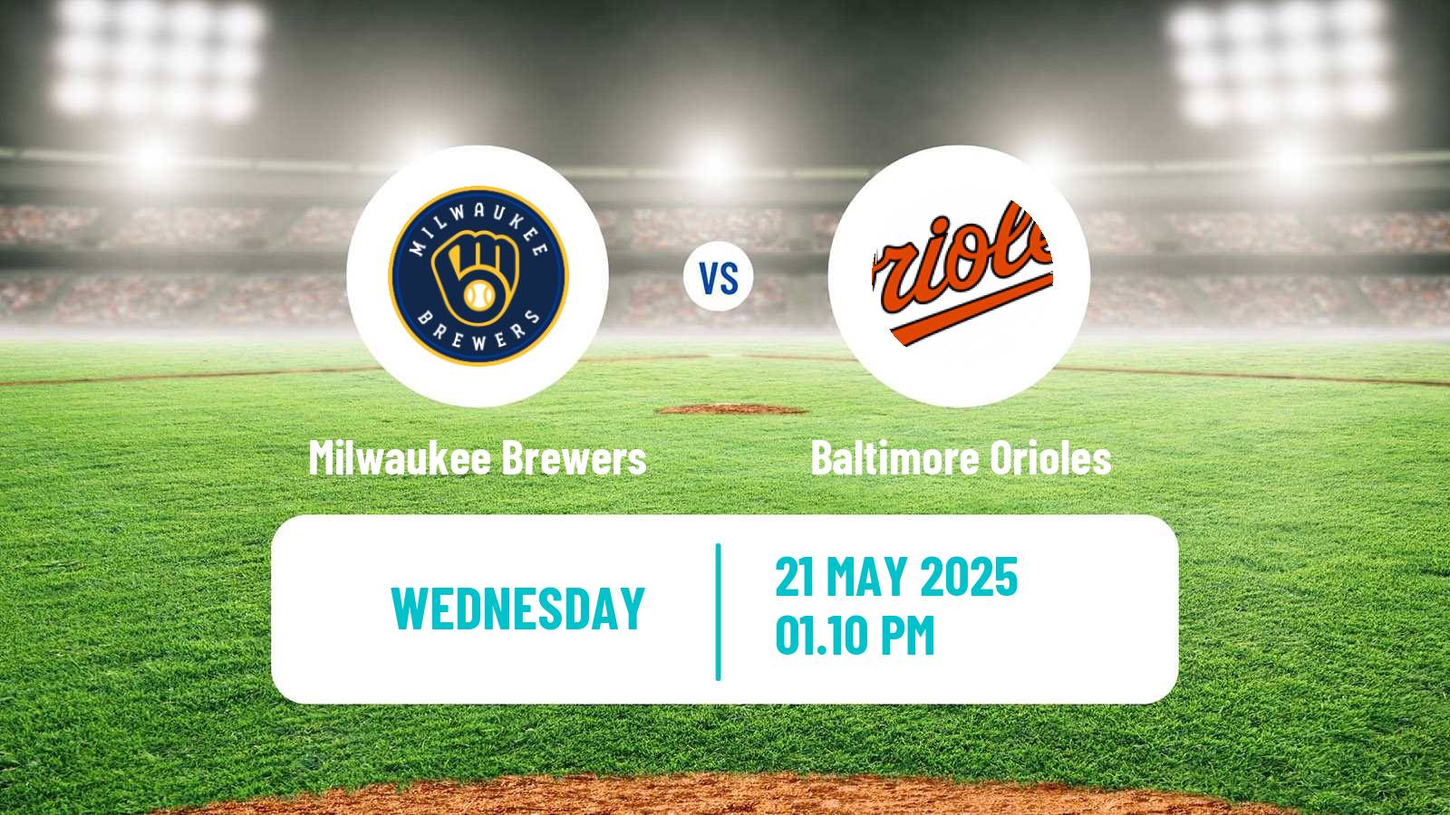 Baseball MLB Milwaukee Brewers - Baltimore Orioles