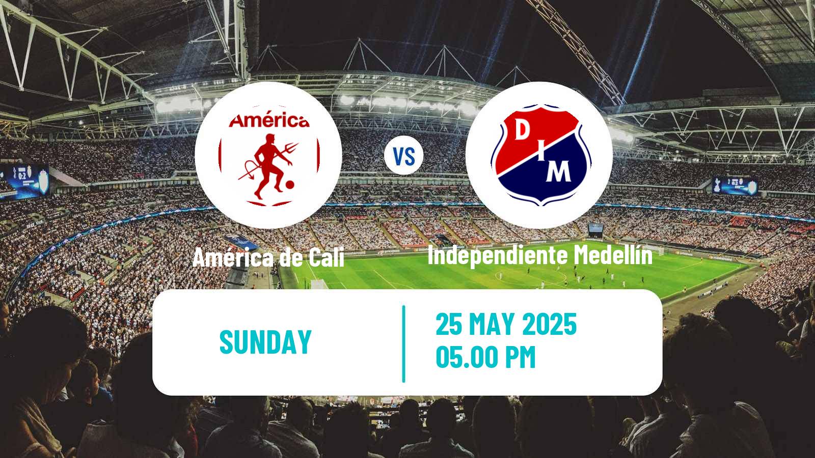 Soccer Colombian Primera A América de Cali - Independiente Medellín
