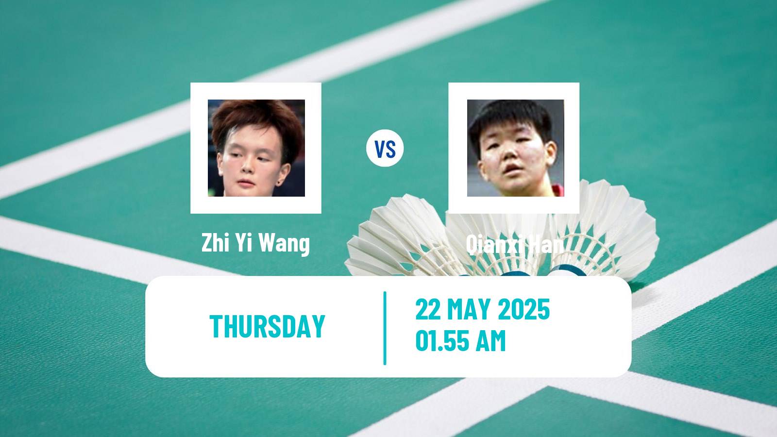 Badminton BWF World Tour Malaysia Masters Women Zhi Yi Wang - Qianxi Han