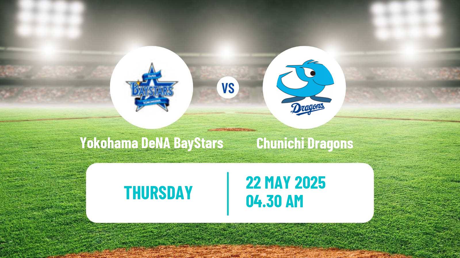 Baseball NPB Yokohama DeNA BayStars - Chunichi Dragons
