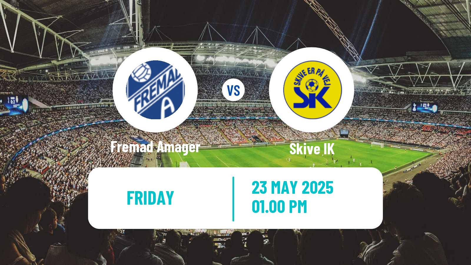 Soccer Danish 2 Division Fremad Amager - Skive IK