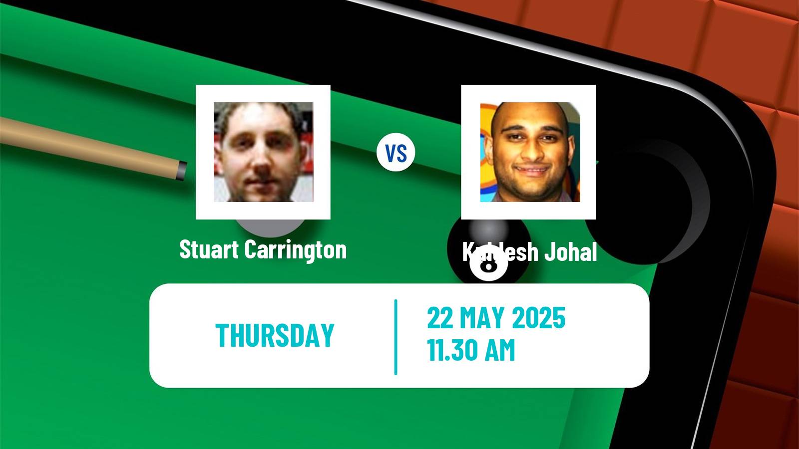 Snooker Qualifying School 1 Stuart Carrington - Kuldesh Johal