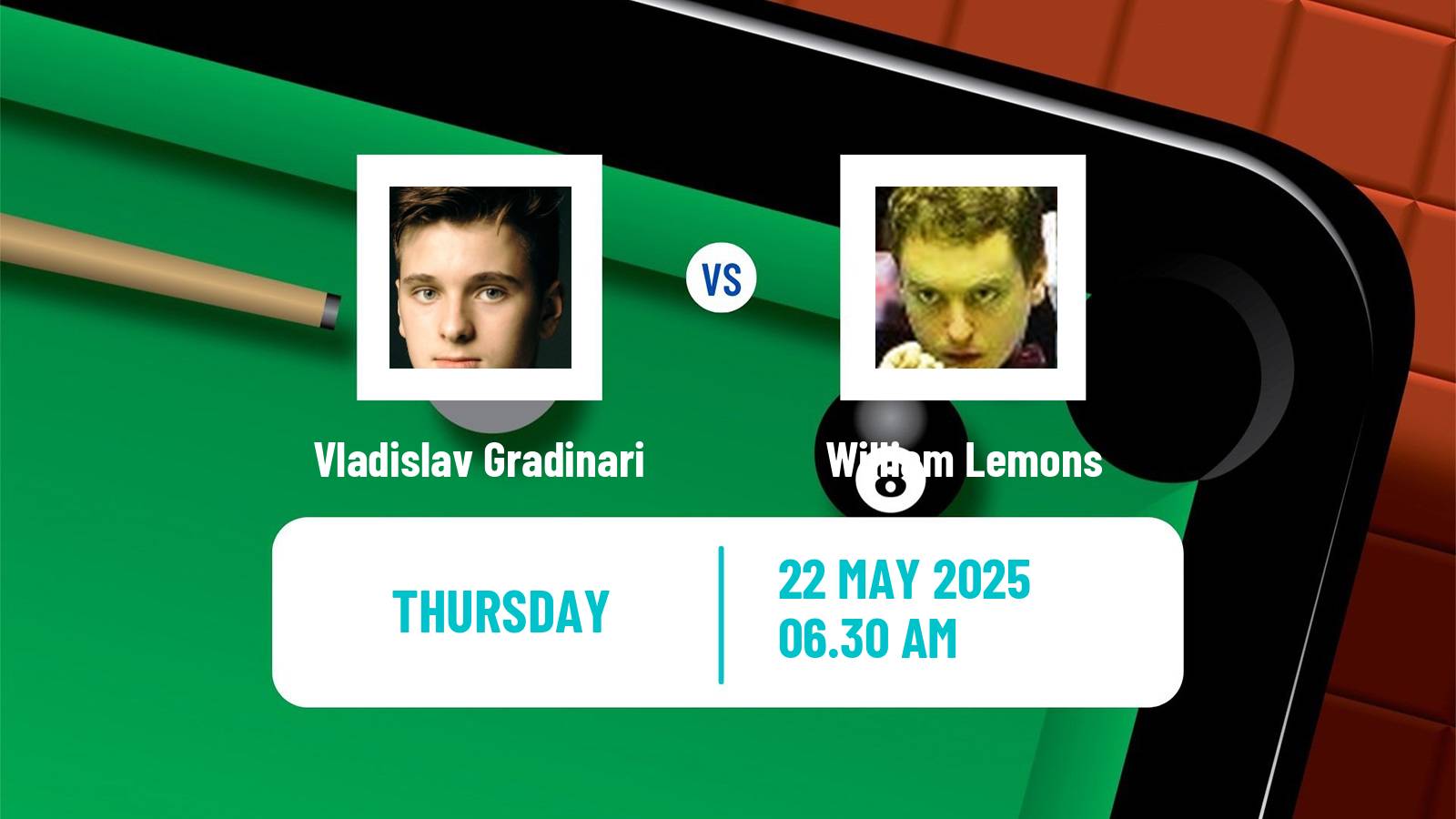 Snooker Qualifying School 1 Vladislav Gradinari - William Lemons