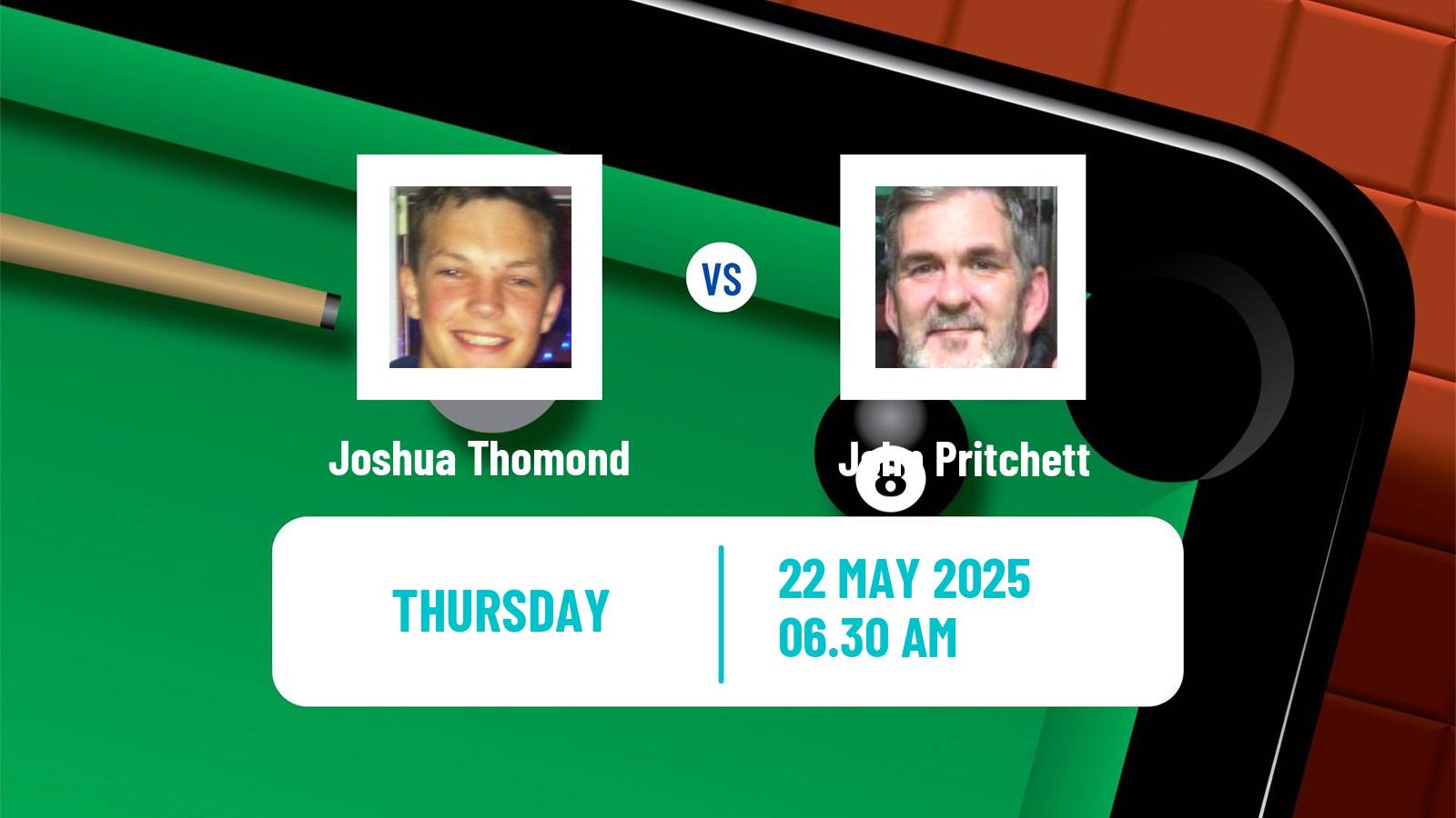 Snooker Qualifying School 1 Joshua Thomond - John Pritchett