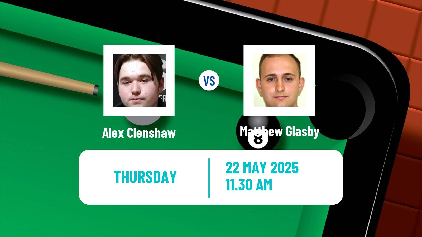 Snooker Qualifying School 1 Alex Clenshaw - Matthew Glasby