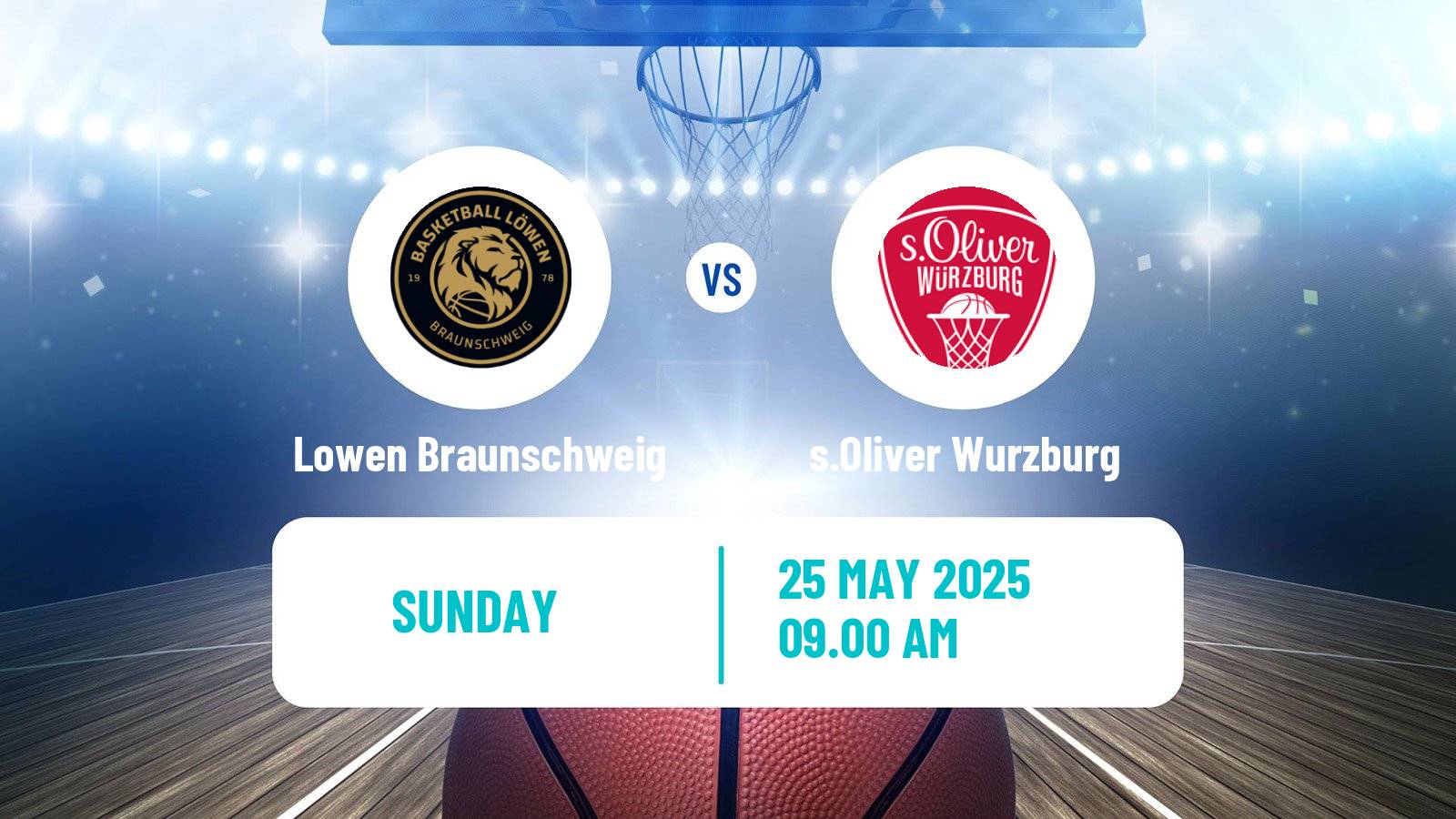 Basketball German BBL Lowen Braunschweig - s.Oliver Wurzburg