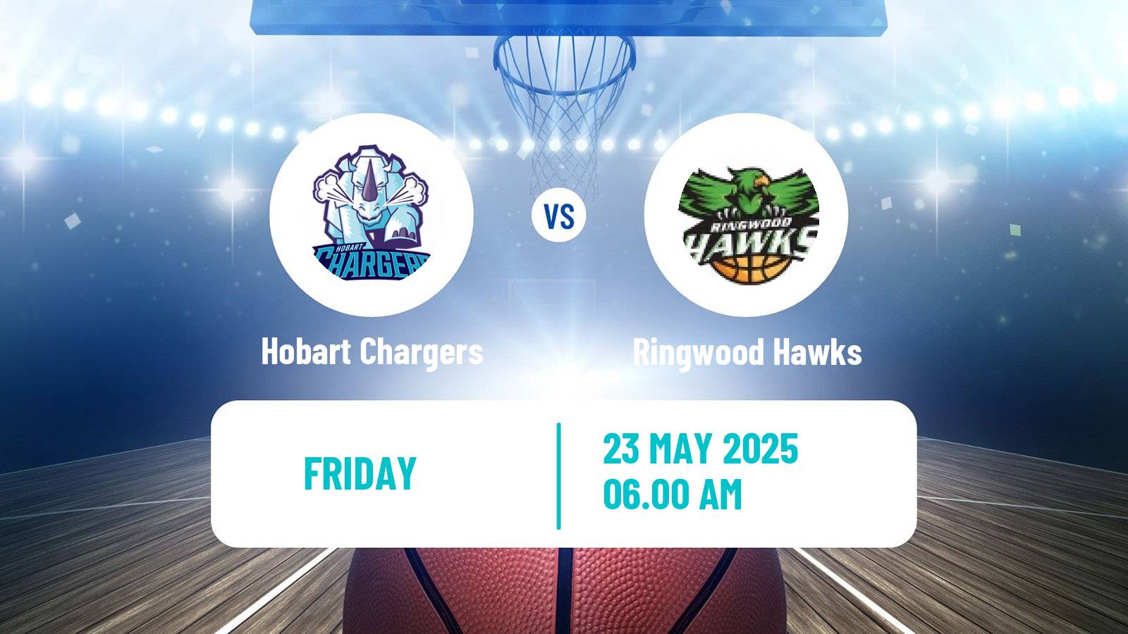 Basketball Australian NBL1 South Hobart Chargers - Ringwood Hawks