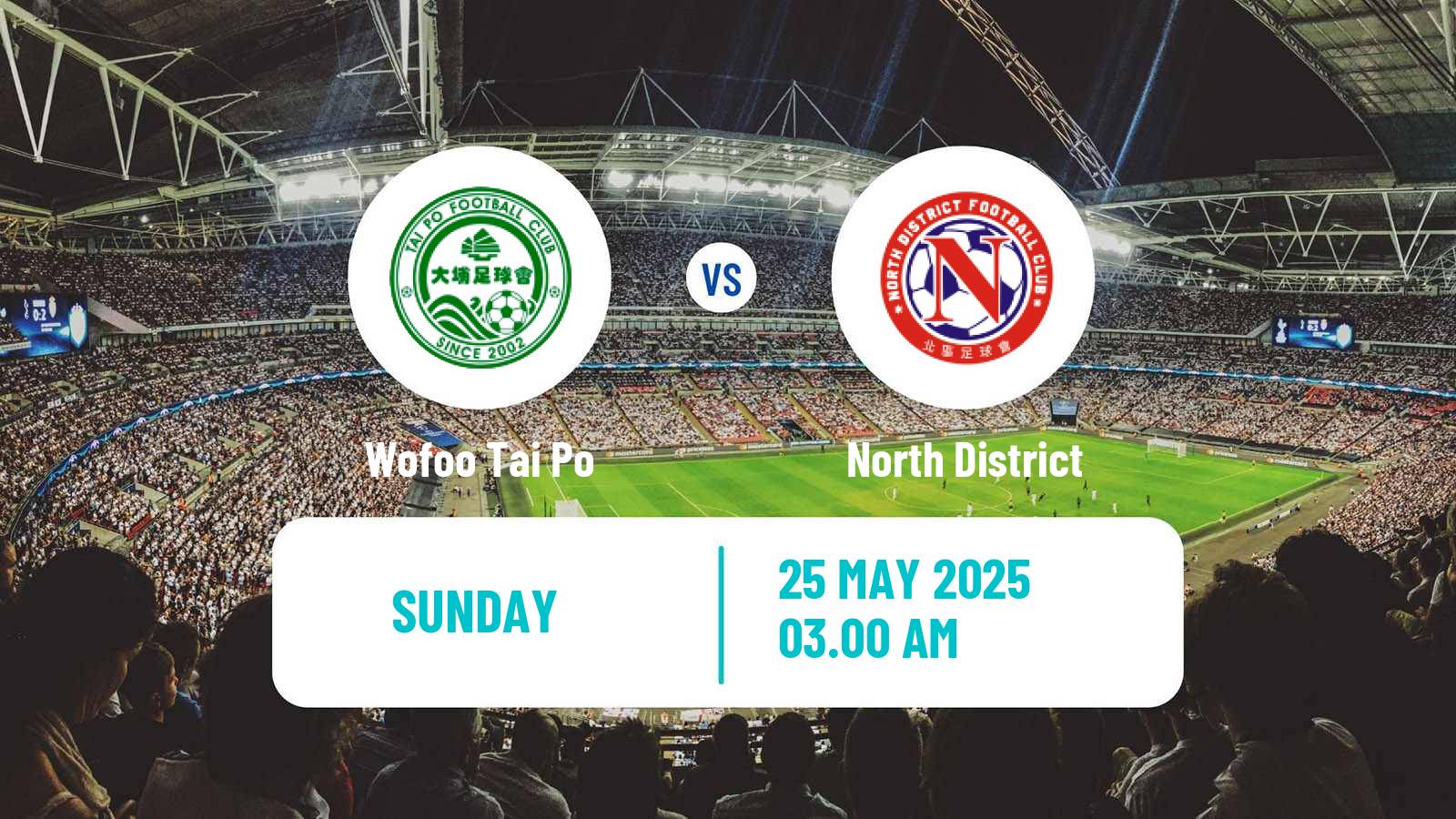 Soccer Hong Kong Premier League Wofoo Tai Po - North District