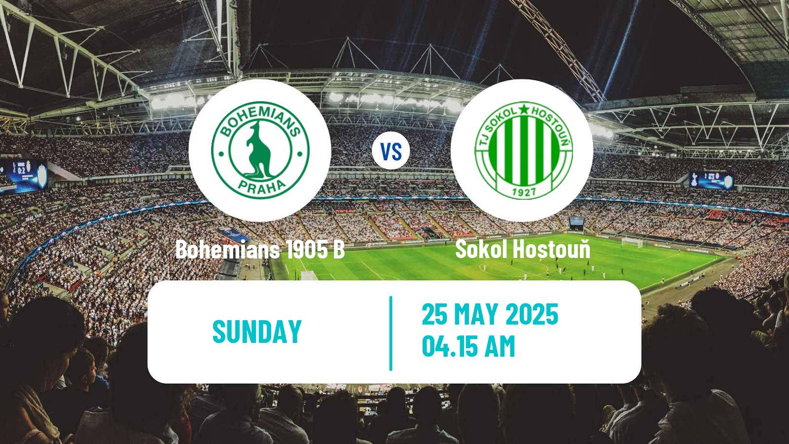 Soccer Czech CFL Group A Bohemians 1905 B - Sokol Hostouň