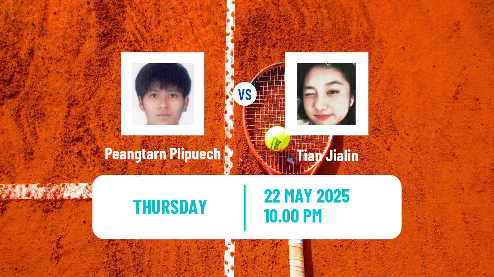 Tennis ITF W15 Maanshan 4 Women Peangtarn Plipuech - Tian Jialin