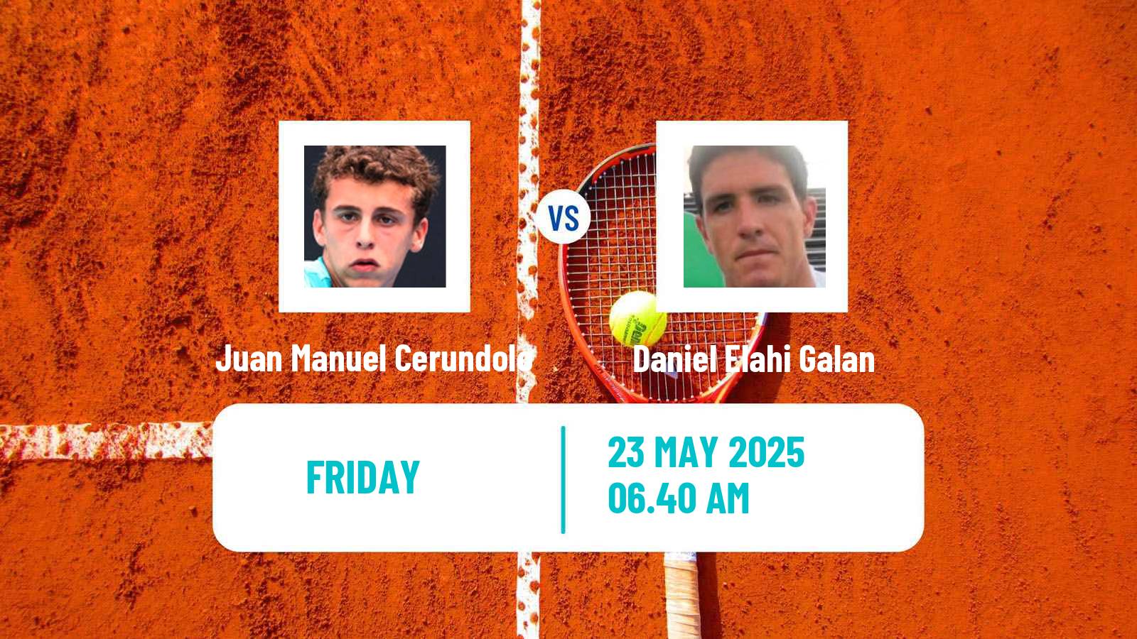 Tennis ATP Roland Garros Juan Manuel Cerundolo - Daniel Elahi Galan