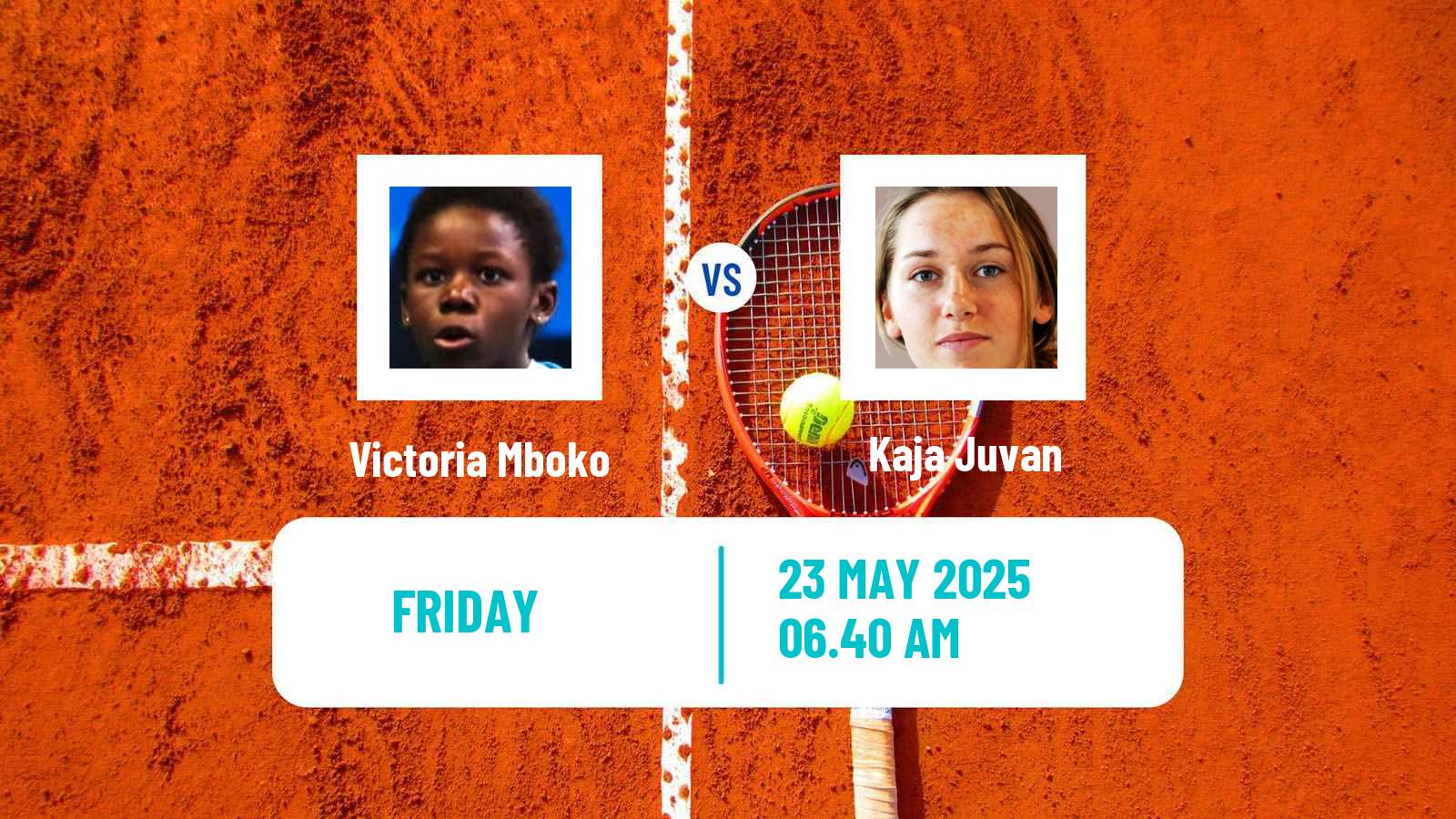 Tennis WTA Roland Garros Victoria Mboko - Kaja Juvan