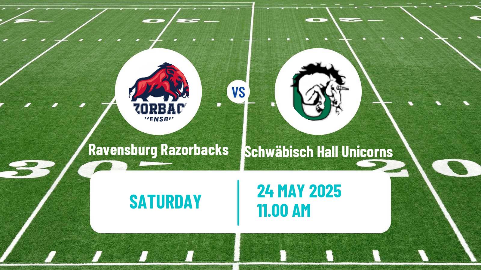 American football German GFL Ravensburg Razorbacks - Schwäbisch Hall Unicorns