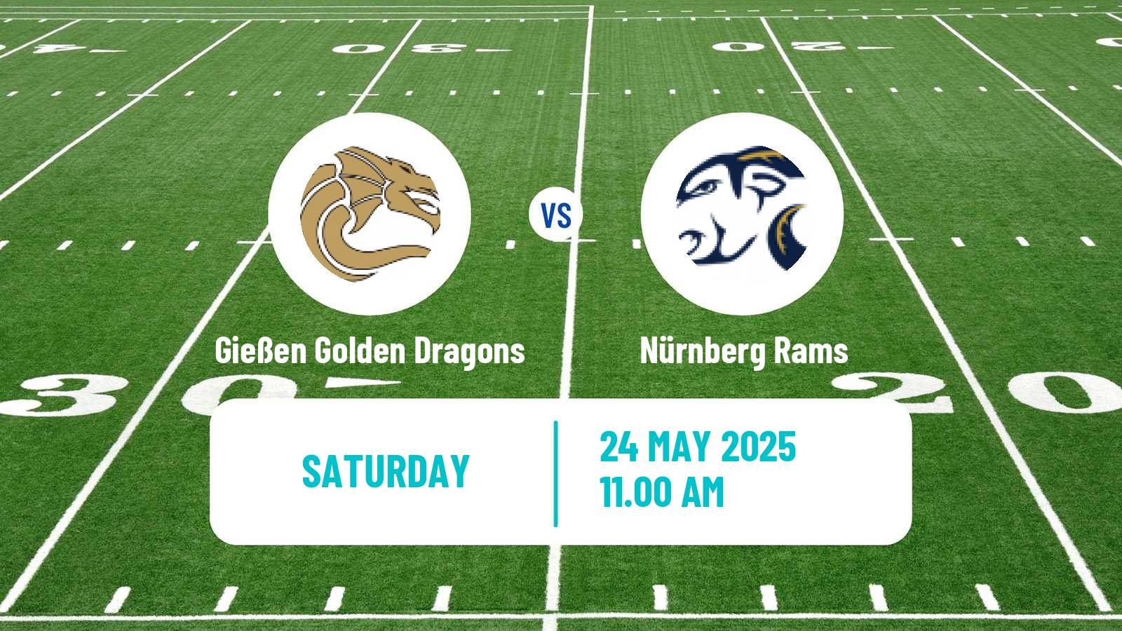 American football German GFL 2 Gießen Golden Dragons - Nürnberg Rams