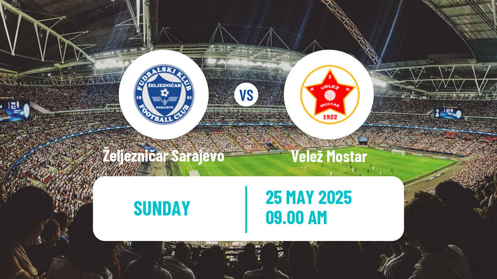 Soccer Bosnian Premier League Željezničar Sarajevo - Velež Mostar