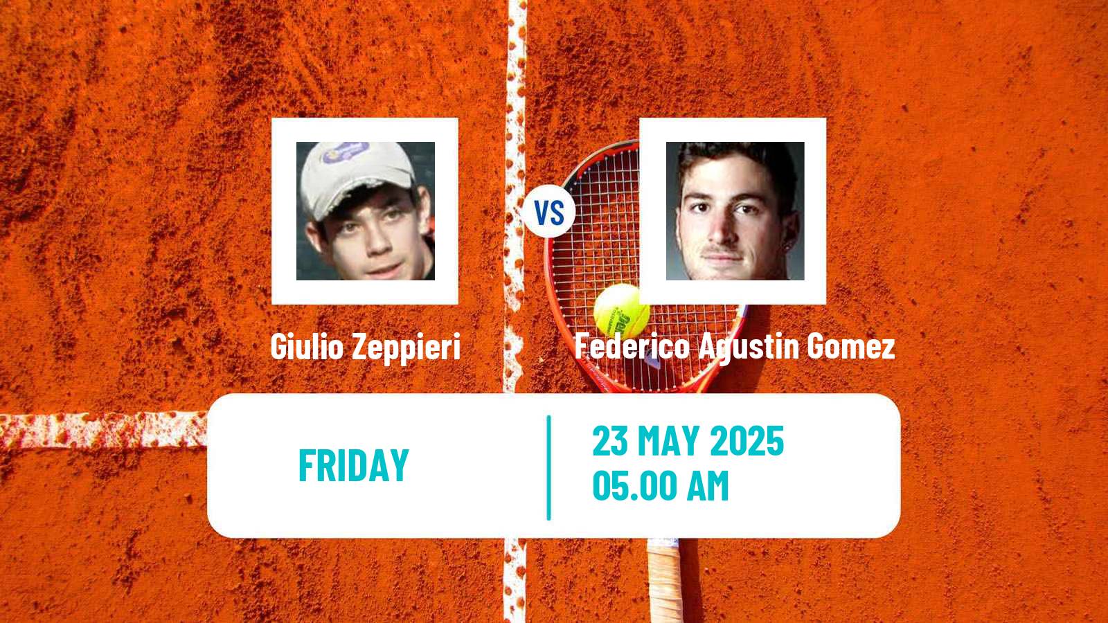 Tennis ATP Roland Garros Giulio Zeppieri - Federico Agustin Gomez