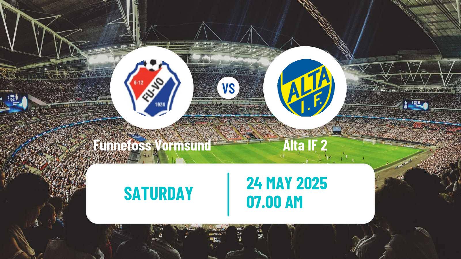 Soccer Norwegian Division 3 - Group 1 Funnefoss Vormsund - Alta 2