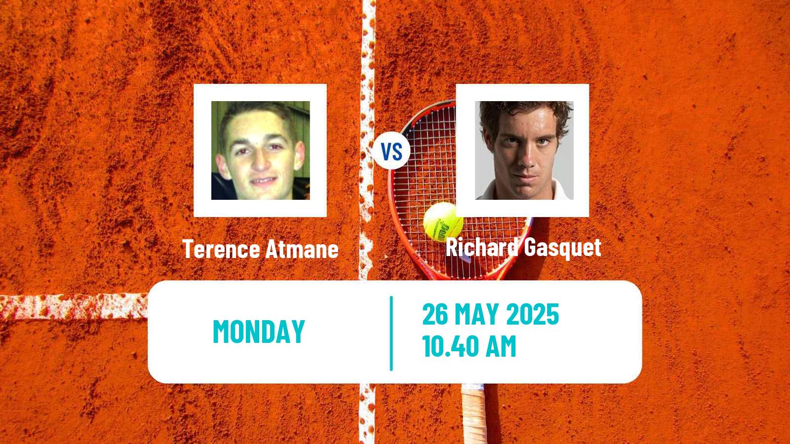 Tennis ATP Roland Garros Terence Atmane - Richard Gasquet