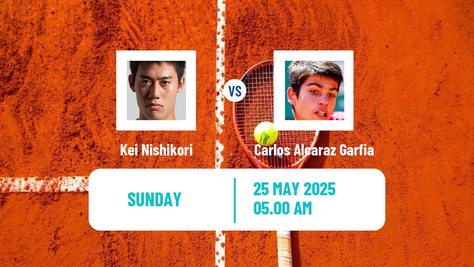 Tennis ATP Roland Garros Kei Nishikori - Carlos Alcaraz Garfia
