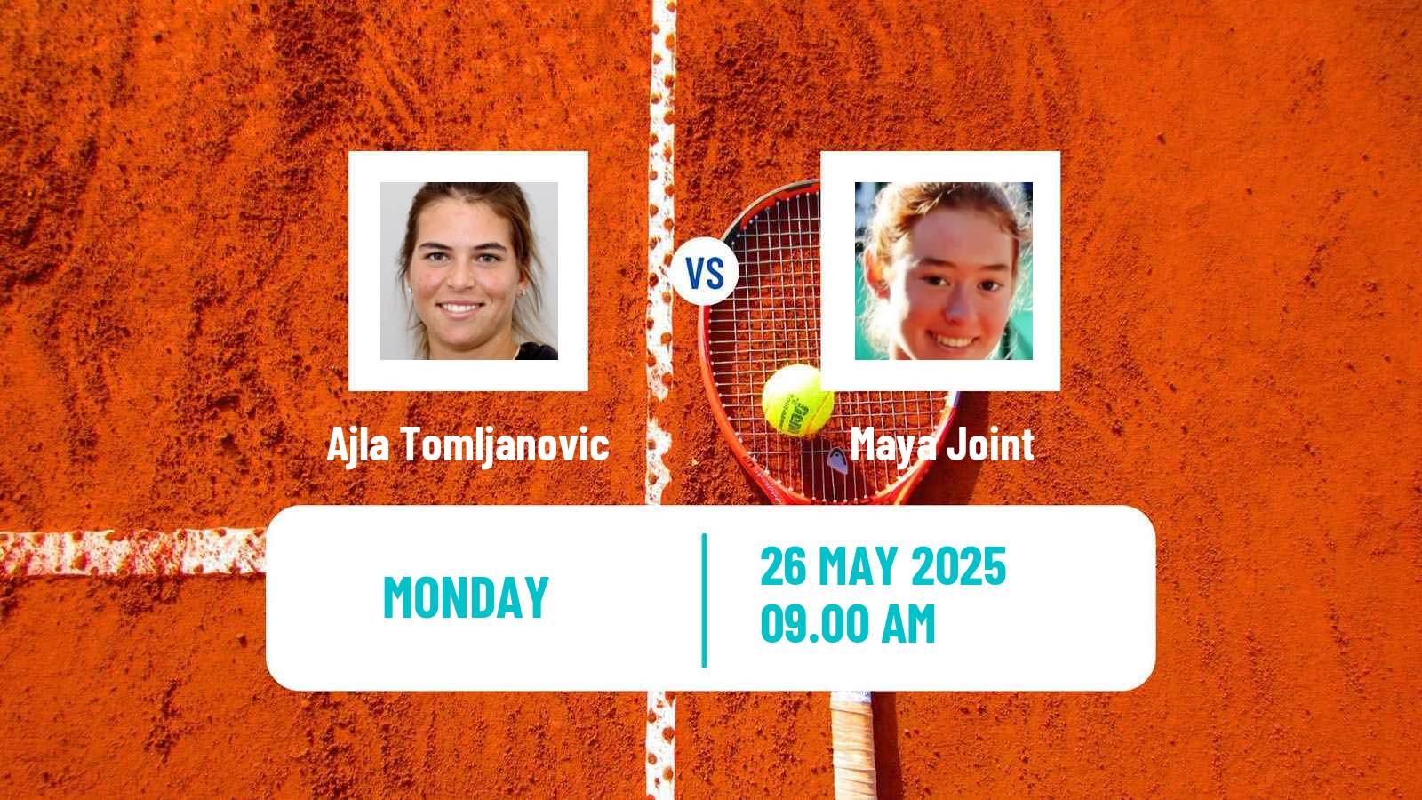 Tennis WTA Roland Garros Ajla Tomljanovic - Maya Joint