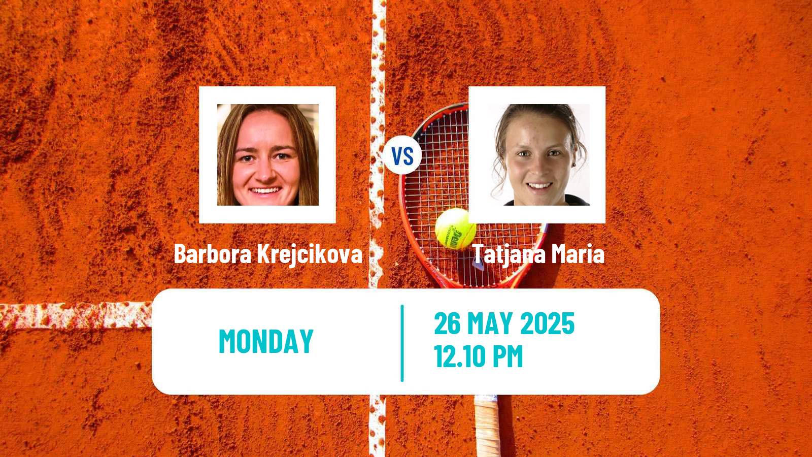 Tennis WTA Roland Garros Barbora Krejcikova - Tatjana Maria