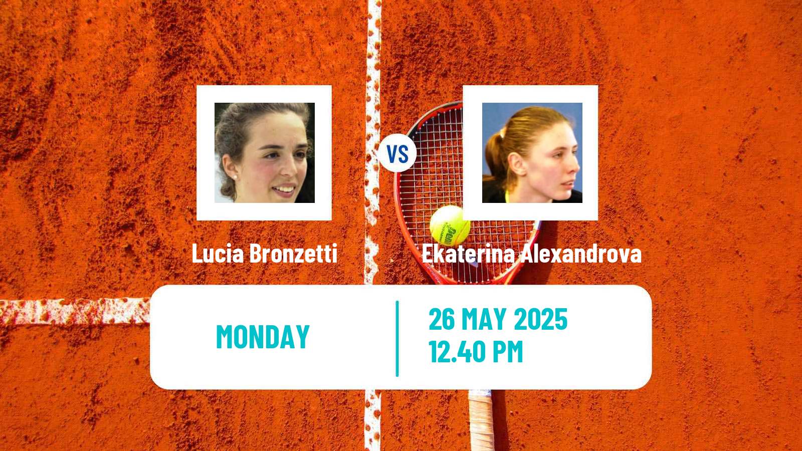 Tennis WTA Roland Garros Lucia Bronzetti - Ekaterina Alexandrova