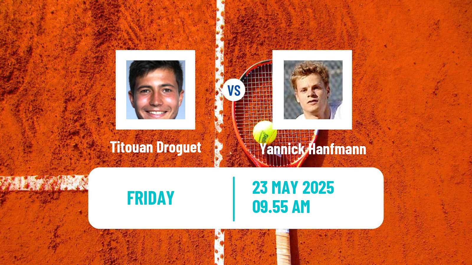 Tennis ATP Roland Garros Titouan Droguet - Yannick Hanfmann