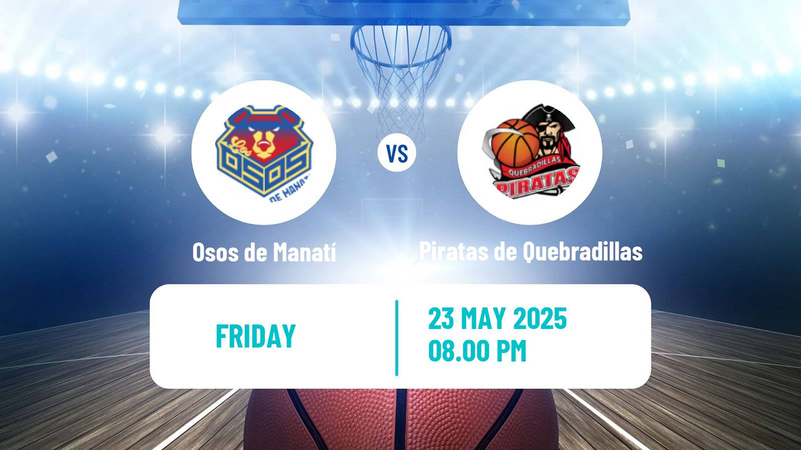 Basketball Puerto Rican BSN Osos de Manatí - Piratas de Quebradillas