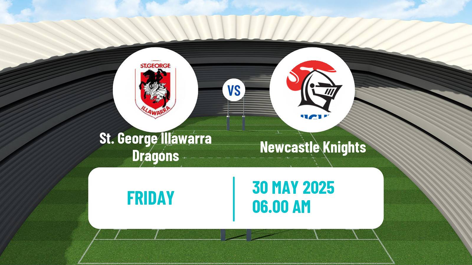 Rugby league Australian NRL St. George Illawarra Dragons - Newcastle Knights