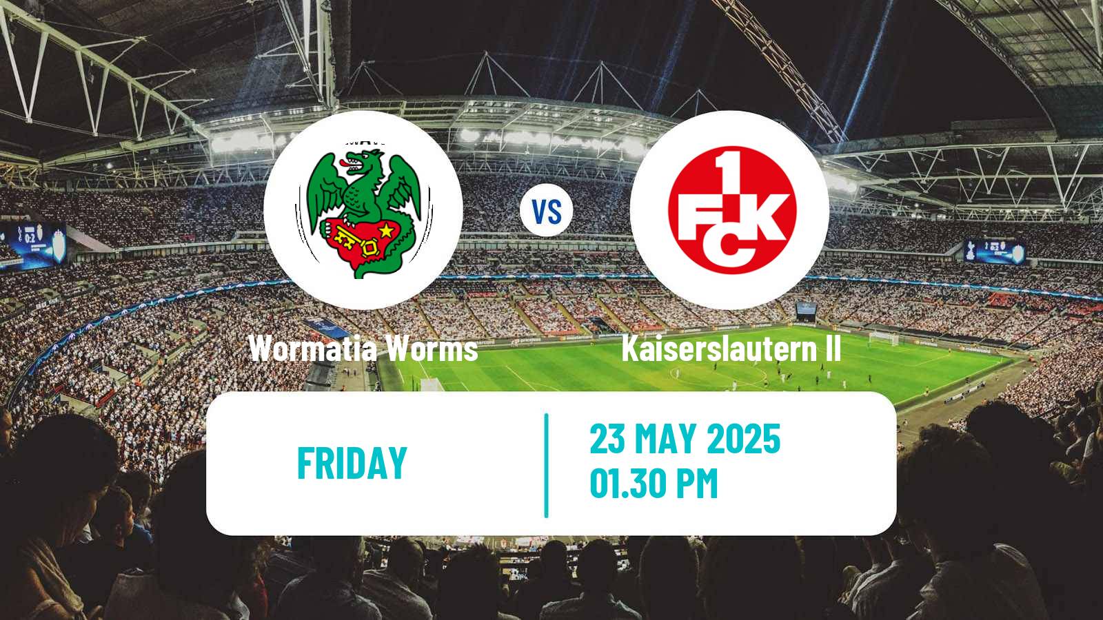 Soccer German Oberliga Rheinland-Pfalz/Saar Wormatia Worms - Kaiserslautern II