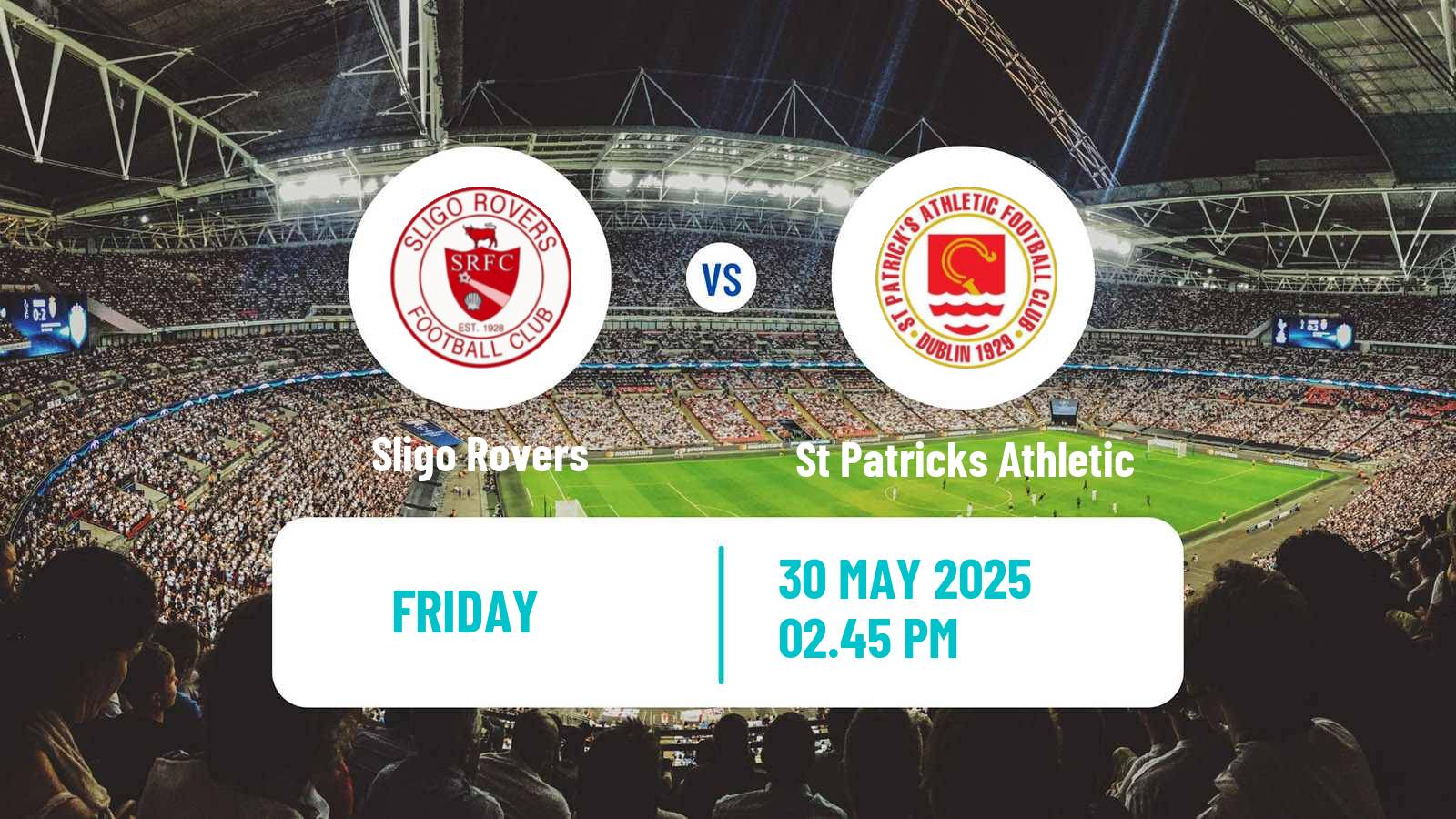 Soccer Irish Premier Division Sligo Rovers - St Patricks Athletic