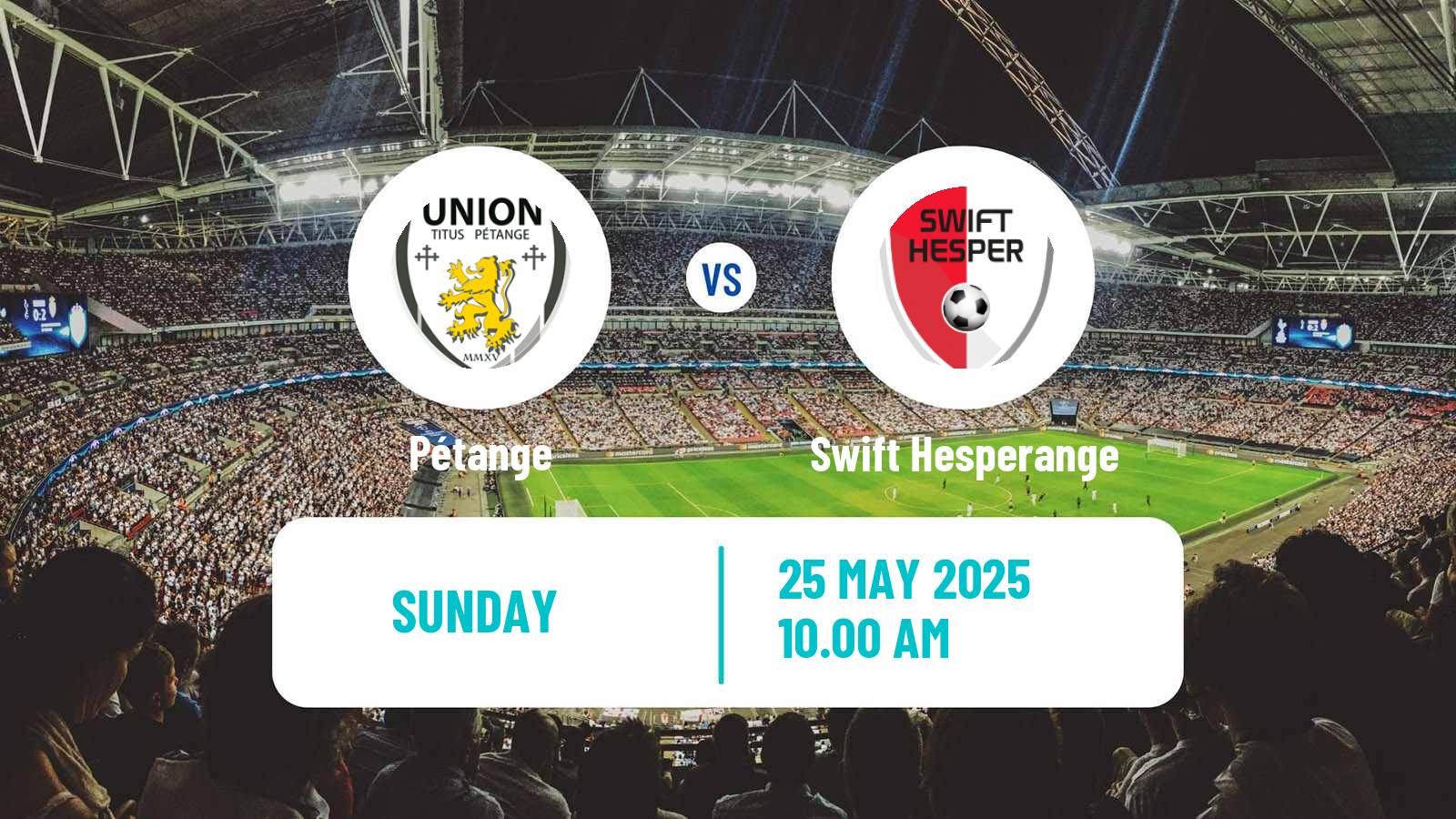 Soccer Luxembourg National Division Pétange - Swift Hesperange