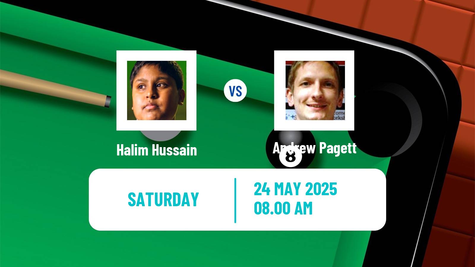 Snooker Qualifying School 1 Halim Hussain - Andrew Pagett