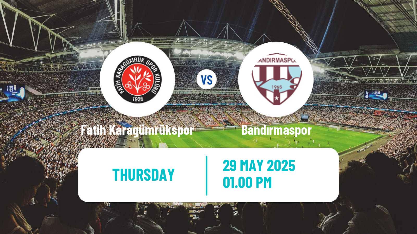 Soccer Turkish First League Fatih Karagümrükspor - Bandırmaspor