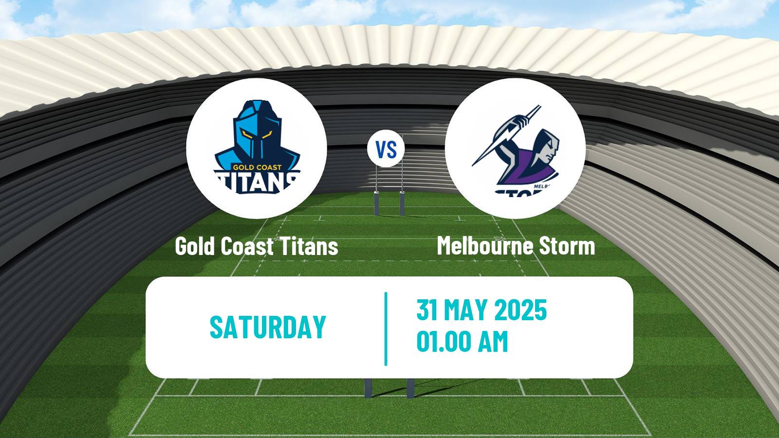 Rugby league Australian NRL Gold Coast Titans - Melbourne Storm