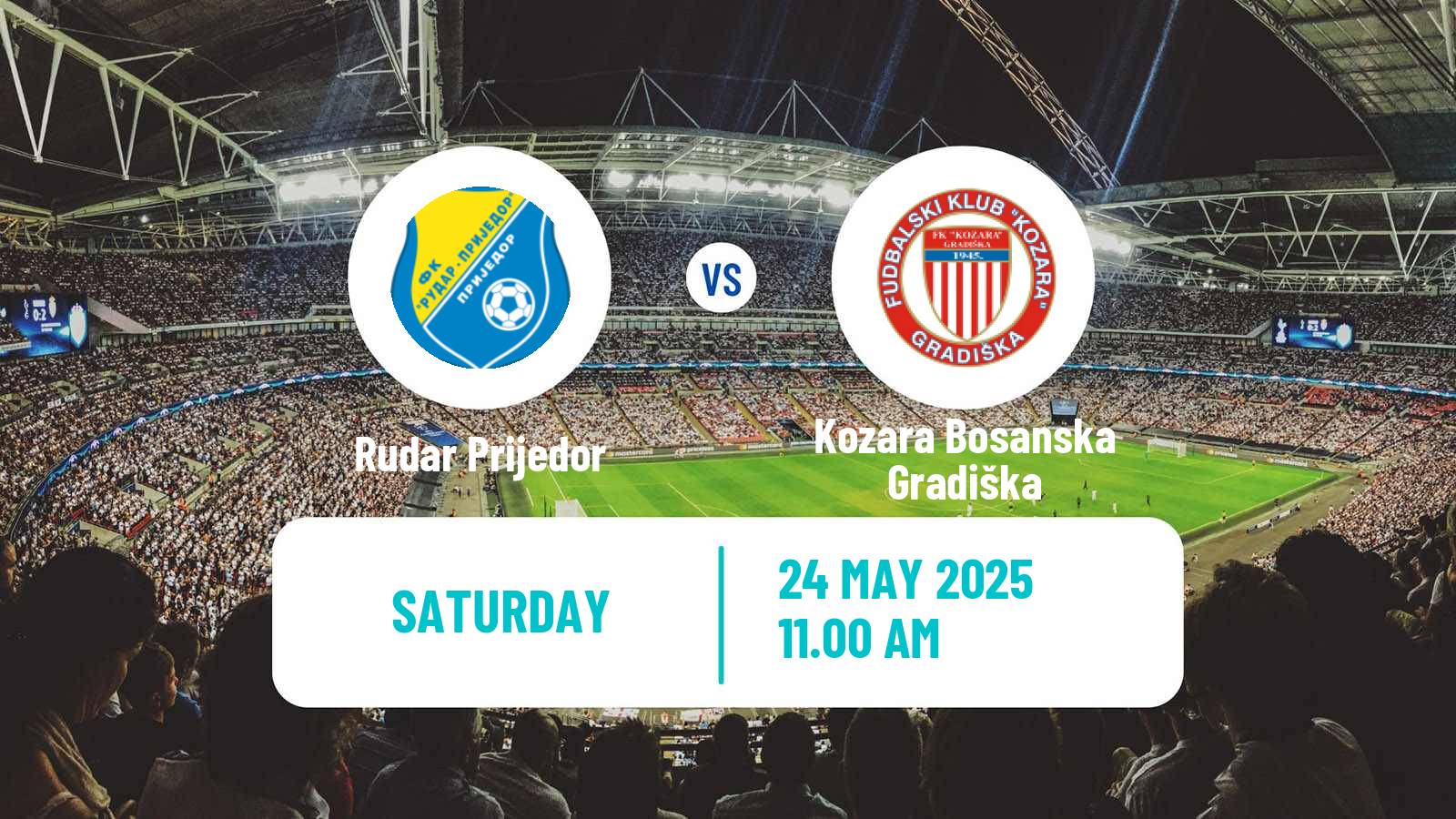 Soccer Bosnian Prva Liga RS Rudar Prijedor - Kozara Bosanska Gradiška
